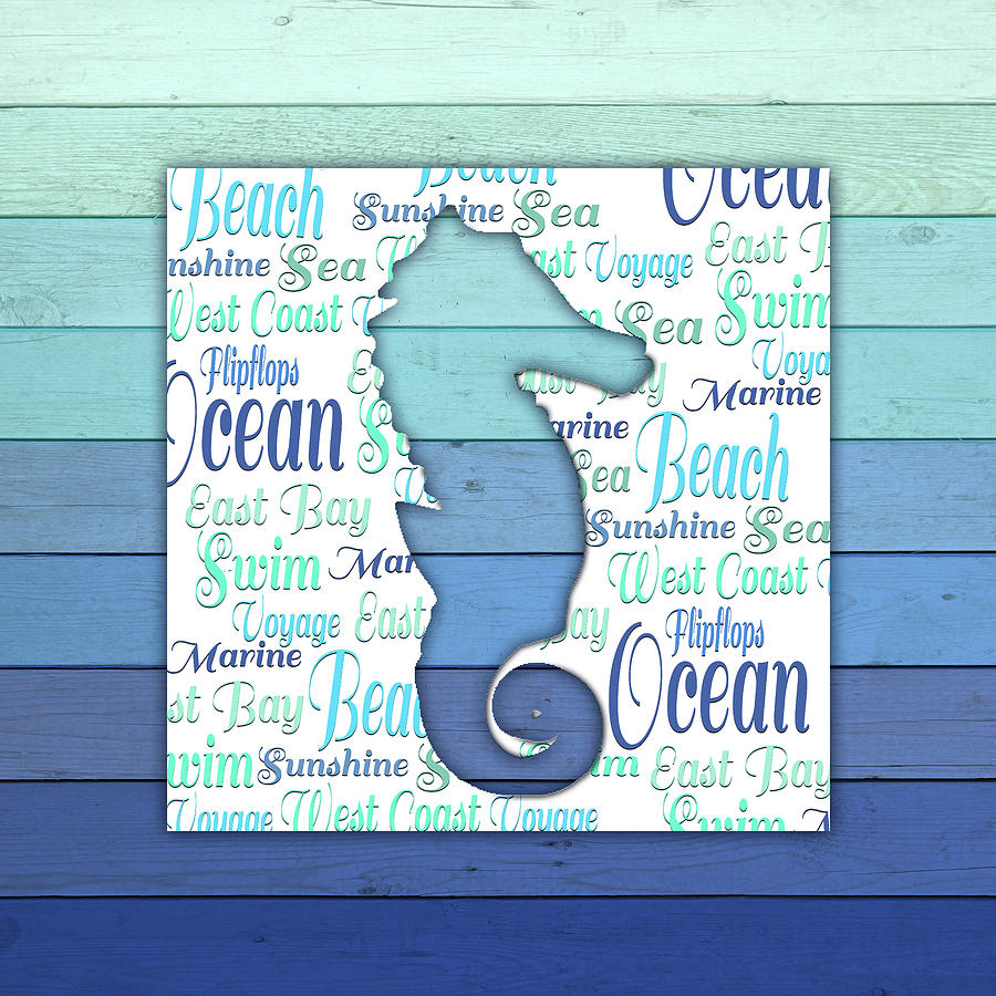 Typography Mixed Media - Gypsy Sea Blue V4 1 by Lightboxjournal
