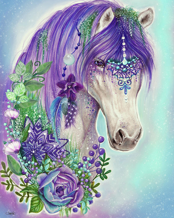 Horse Mixed Media - Gypsy Violet Horse by Sheena Pike Art And Illustration