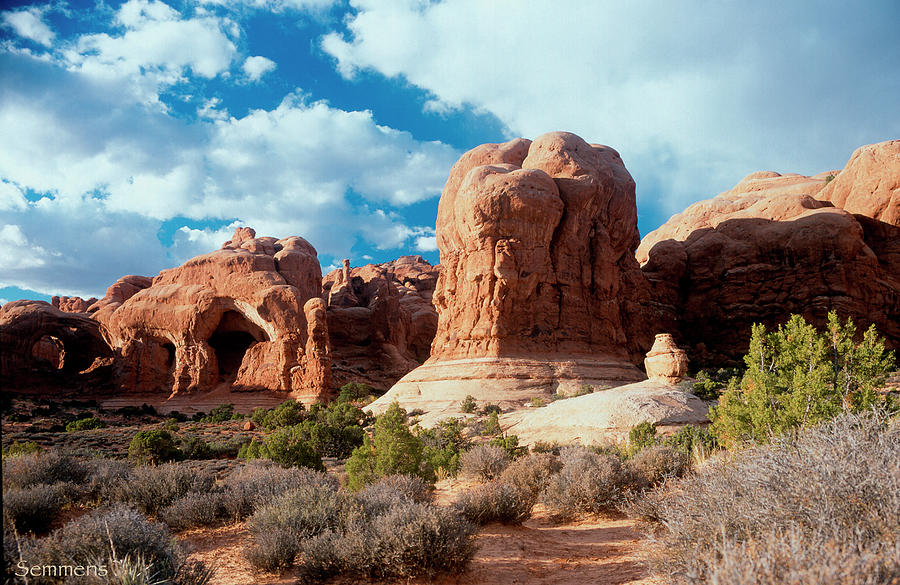 Rock Formations Photograph - H- Arches by Gordon Semmens