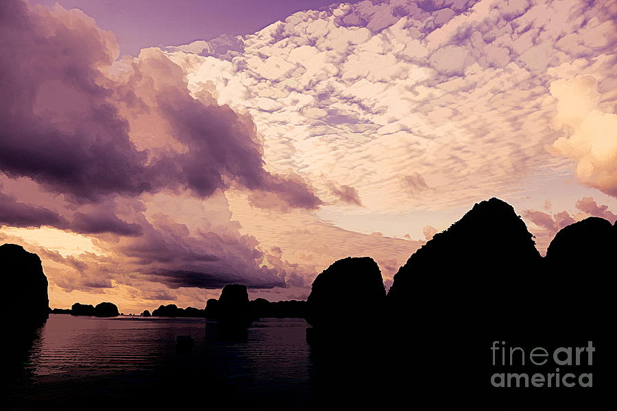 Ha Long Bay Photo Art Clouds Photograph by Chuck Kuhn