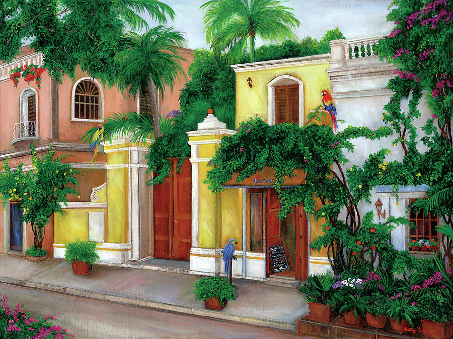 Hacienda Painting - Hacienda Parrots by Betty Lou Hacienda Painting - Hacienda Parrots by Betty Lou