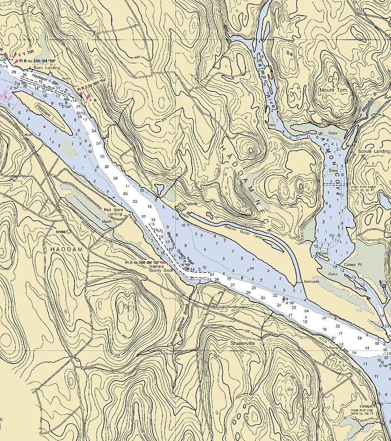 Haddam-connecticut Nautical Chart Mixed Media by Sea Koast | Fine Art ...