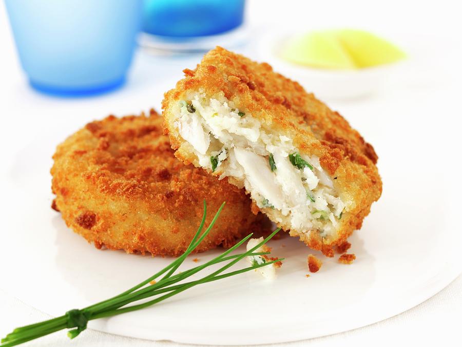 Haddock Fish Cakes With Chives Photograph by Frank Adam