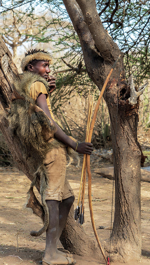 Hadzabe Hunter with Bow and Arrows Photograph by Betty Eich