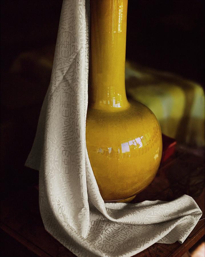 Hafner Silk Shantung On A Vase Photograph by Horst P. Horst