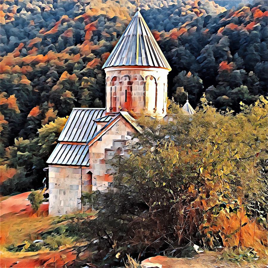 Tree Digital Art - Haghartsin Monastery 1 by Giro Tavitian