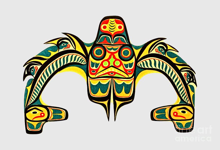 Haida Dogfish Totem Symbol Painting by Peter Ogden