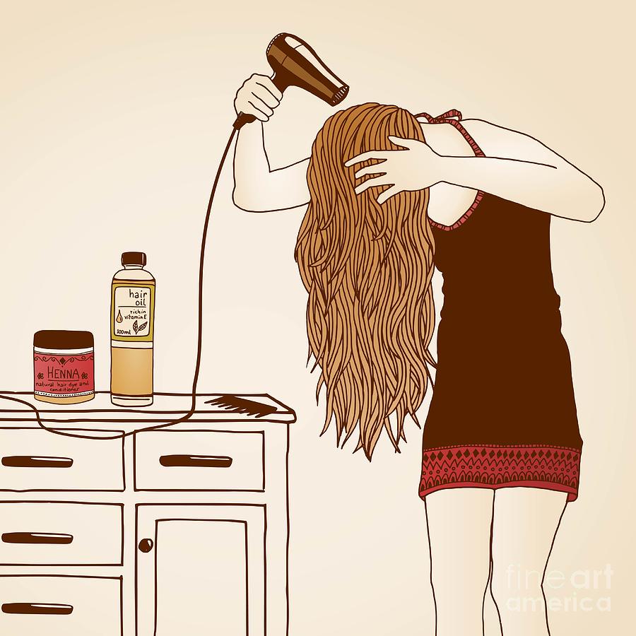 Shampoo Photograph - Hair Care Illustration No. 23 Colored by Franzi Shampoo Photograph - Hair Care Illustration No. 23 Colored by Franzi