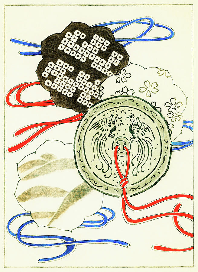 Hair Ornament - Japanese traditional pattern design Painting by Watanabe Seitei