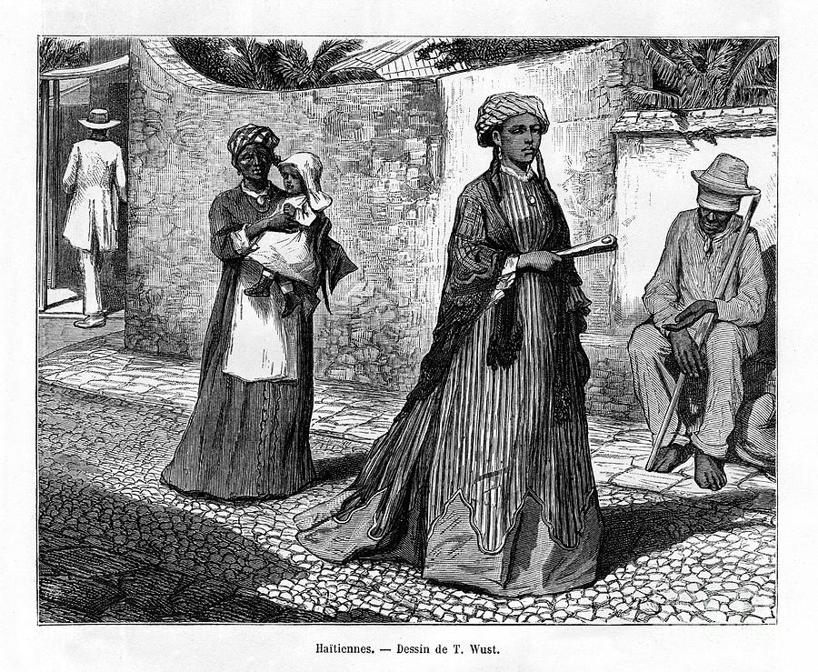 Haitian Women, 19th Century. Artist T Drawing by Print Collector