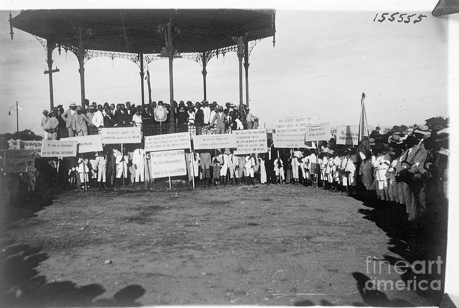 Haitians With Signs Demonstrate Photograph by Bettmann