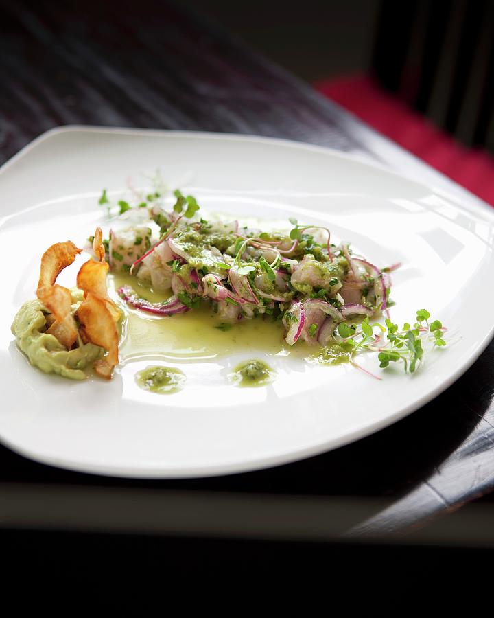 Hake Ceviche With Limes, Chilli, Onions And Coriander peru Photograph by Great Stock!
