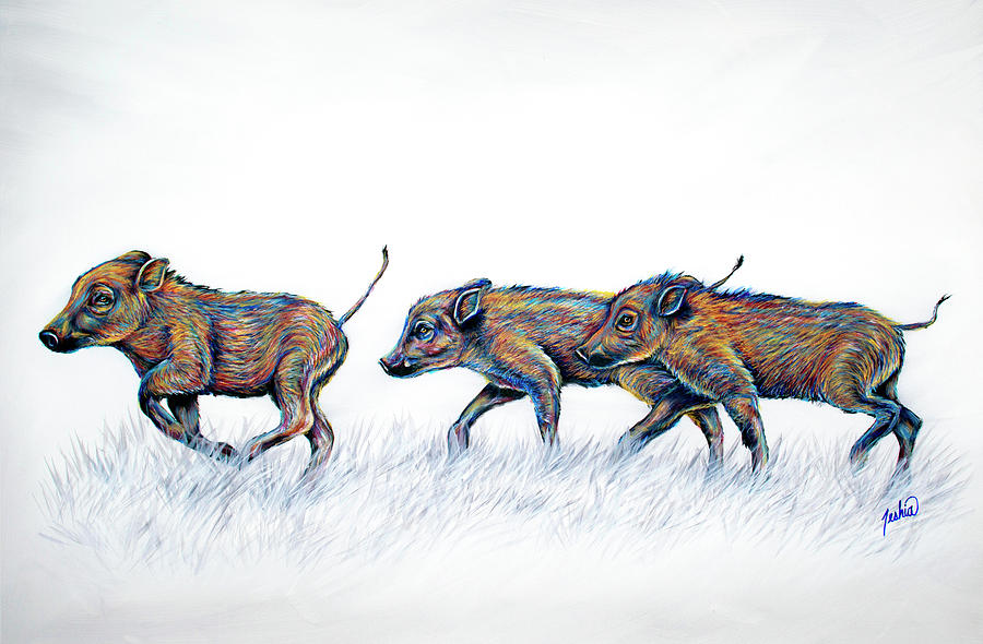 Hakuna Matata - Piglets Painting by Teshia Art