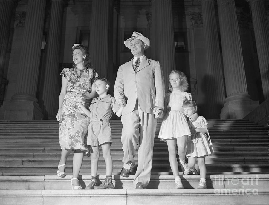 Hale Boggs And Family Walking Down Steps Photograph by Bettmann