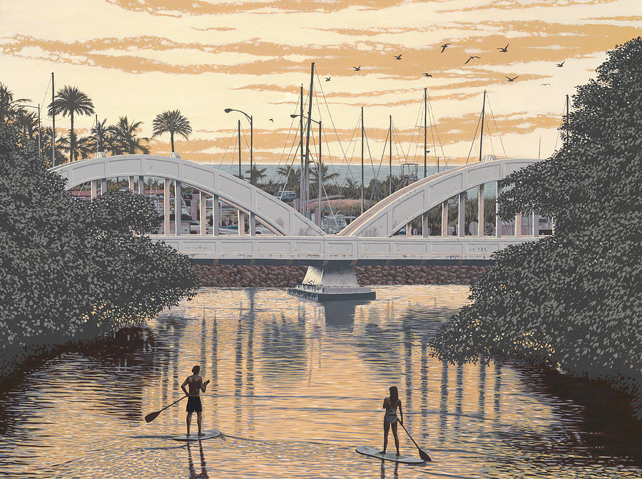 Haleiwa Paddleboarders Painting by Palmer Artworks Haleiwa Paddleboarders Painting by Palmer Artworks