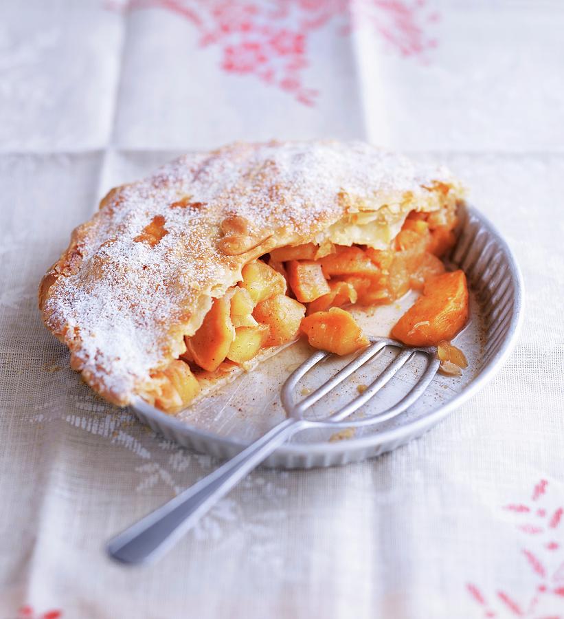 Half And Apple Pie Dusted With Icing Sugar Photograph by Amlie Roche