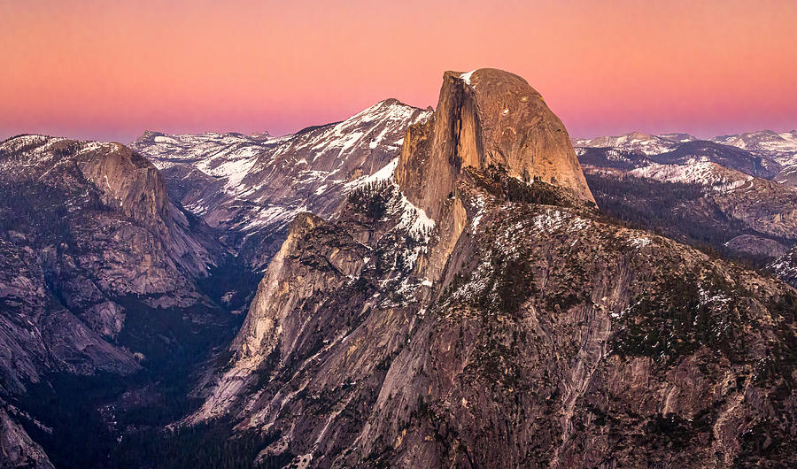 Half Dome Sunset In Winter Photograph by Ning Lin