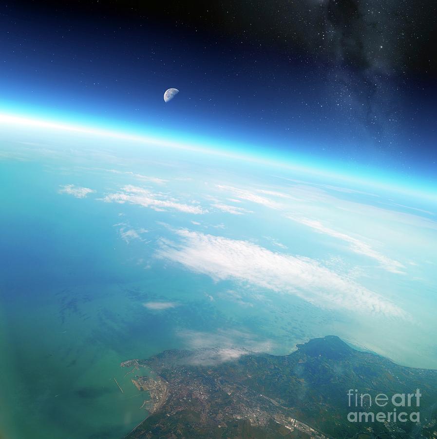 Half Moon From Space Photograph by Detlev Van Ravenswaay/science Photo Library Pixels