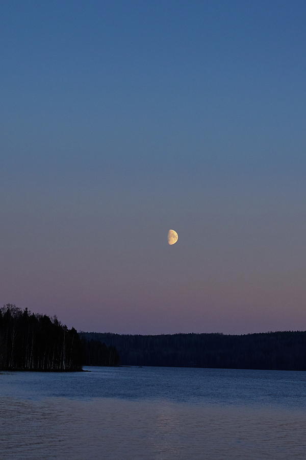 Half moon over the lake Photograph by Jouko Lehto - Fine Art America