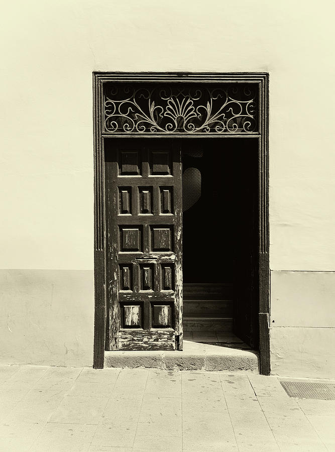 Vintage Photograph - Half Open Door by Philip Openshaw