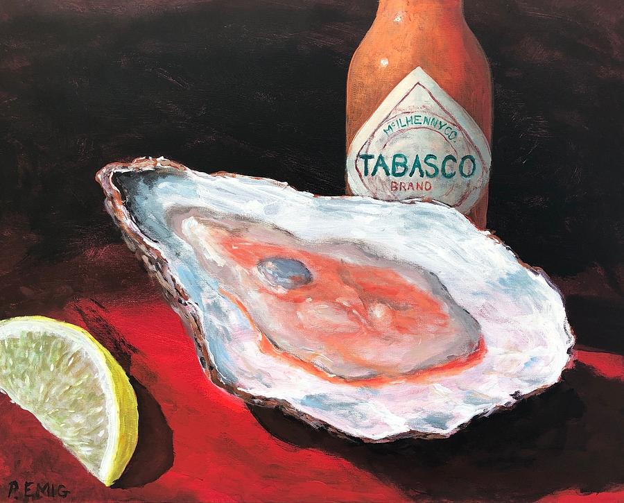 Oyster Painting - Half Shell by Paul Emig Oyster Painting - Half Shell by Paul Emig