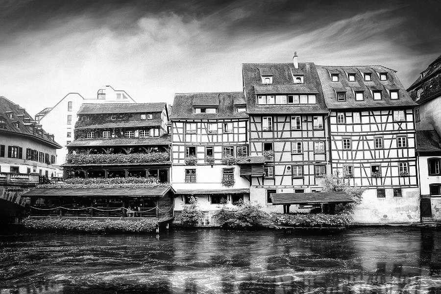 Half Timbered Houses Petite France Strasbourg Black and White Photograph by Carol Japp