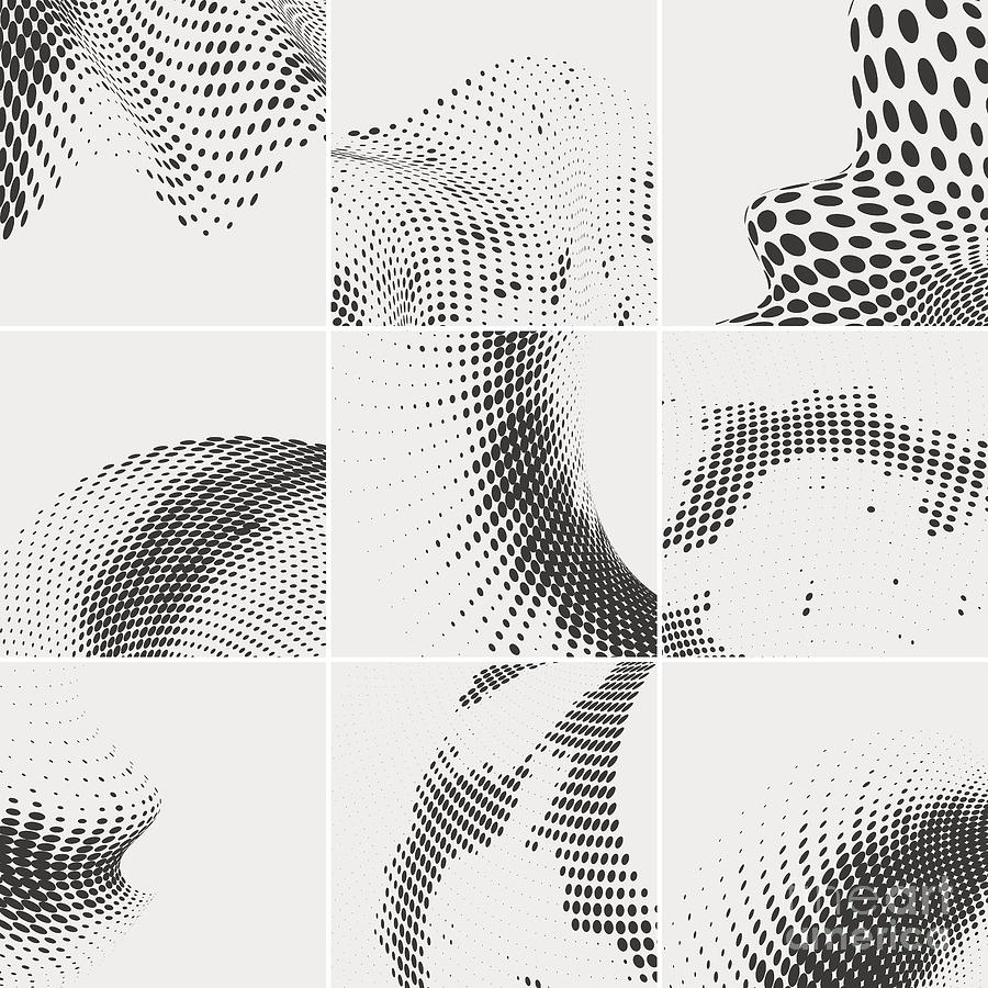 Halftone Dots Collection Digital Art by Naqiewei