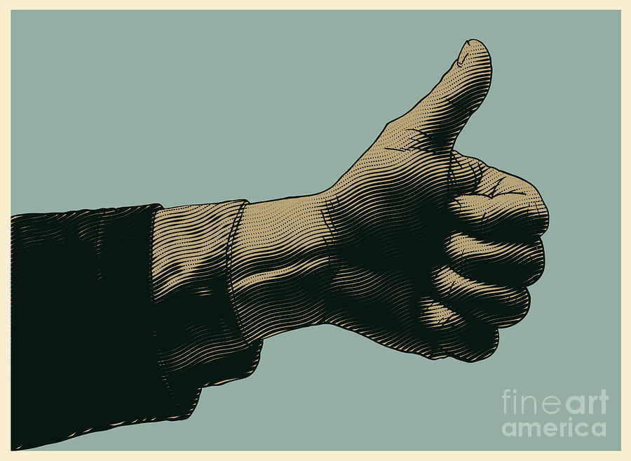 Symbol Digital Art - Halftone Thumbs Up Symbol Engraved by Jumpingsack Symbol Digital Art - Halftone Thumbs Up Symbol Engraved by Jumpingsack
