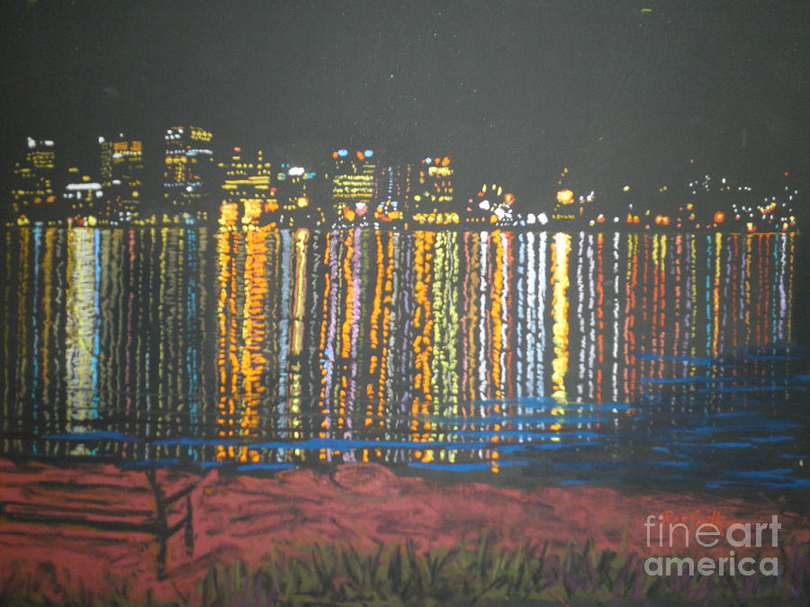 Halifax at Night Pastel by Rae  Smith PAC