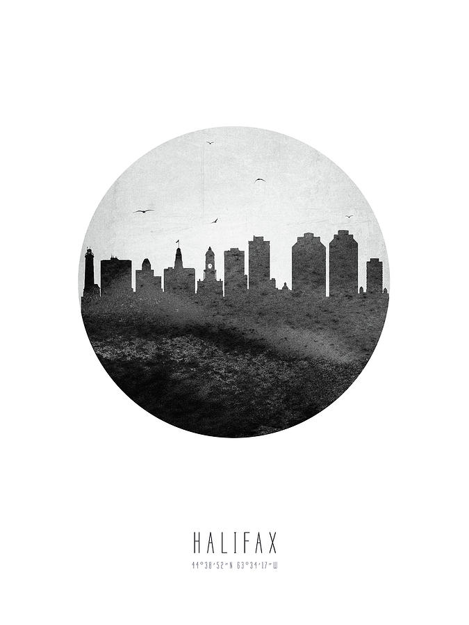 Halifax Digital Art - Halifax Skyline CANSHX04 by Aged Pixel