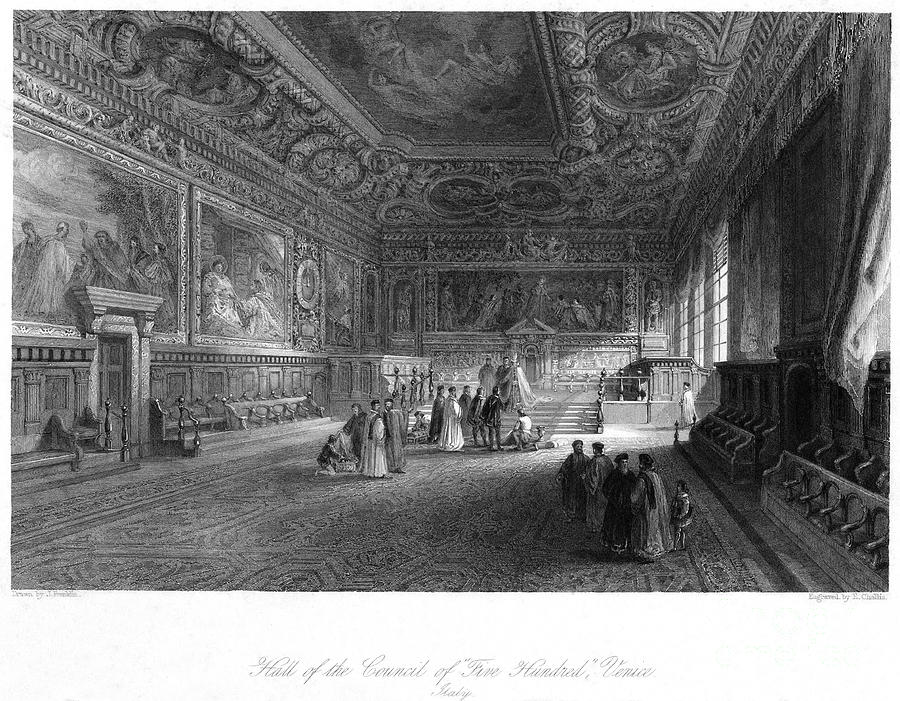 Hall Of The Council Of Five Hundred Drawing by Print Collector