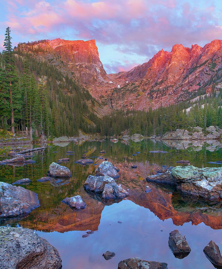 Hallett Peak, Dream Lake, Rocky Mountain National Park, Colorado Photograph by Tim Fitzharris