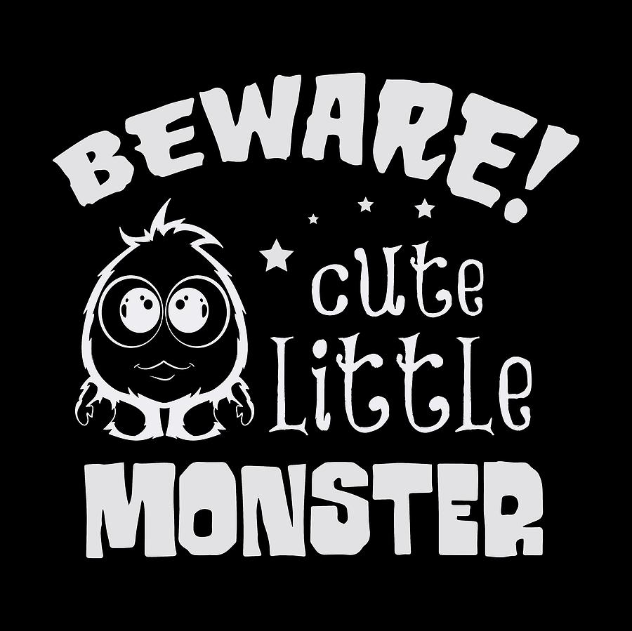 Halloween Beware Cute Little Monster Digital Art by Matthias Hauser