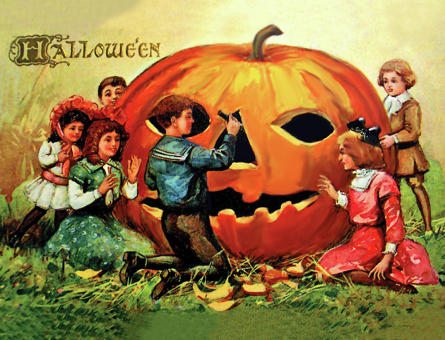 Pumpkin Digital Art - Halloween Carving by Long Shot