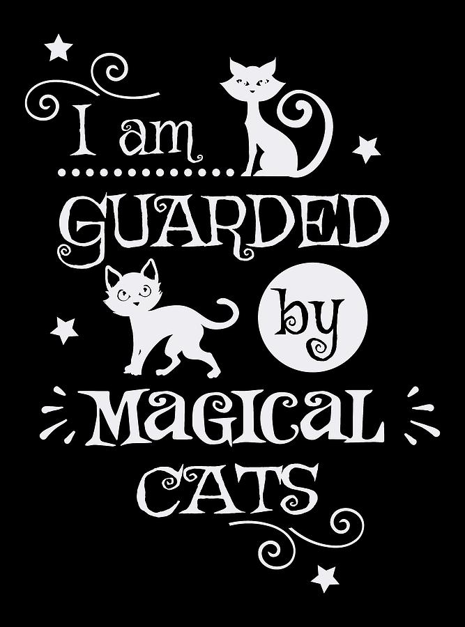 Halloween Decor I am guarded by magical cats Digital Art by Matthias Hauser