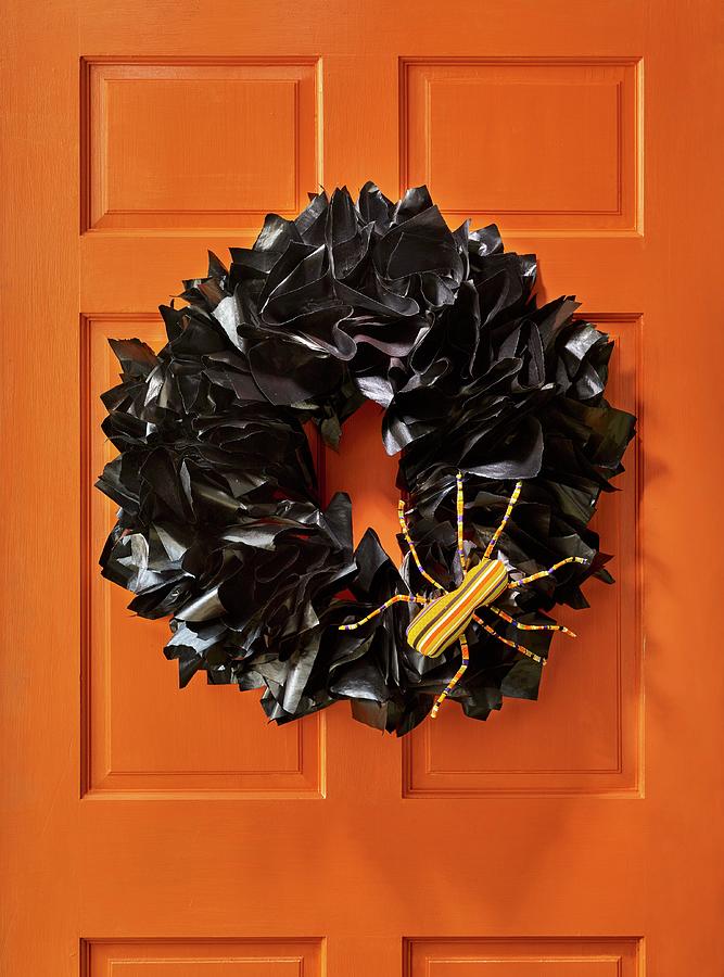 Halloween Door Wreath Photograph by Antonis Achilleos