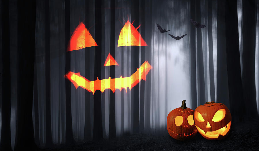 Halloween Digital Art - Halloween Forest by Mihaela Pater Halloween Digital Art - Halloween Forest by Mihaela Pater