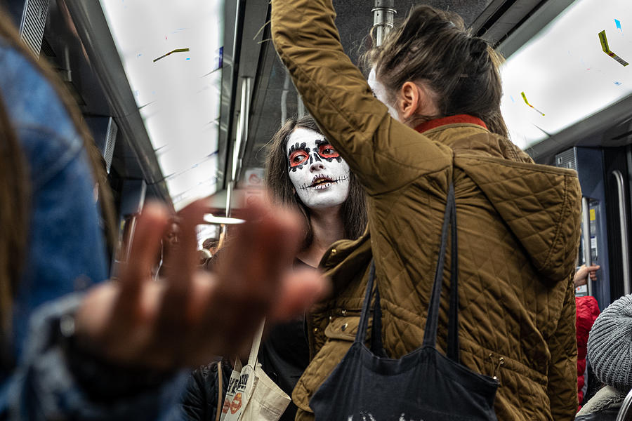 Halloween In The Metro Photograph by Pablo Abreu