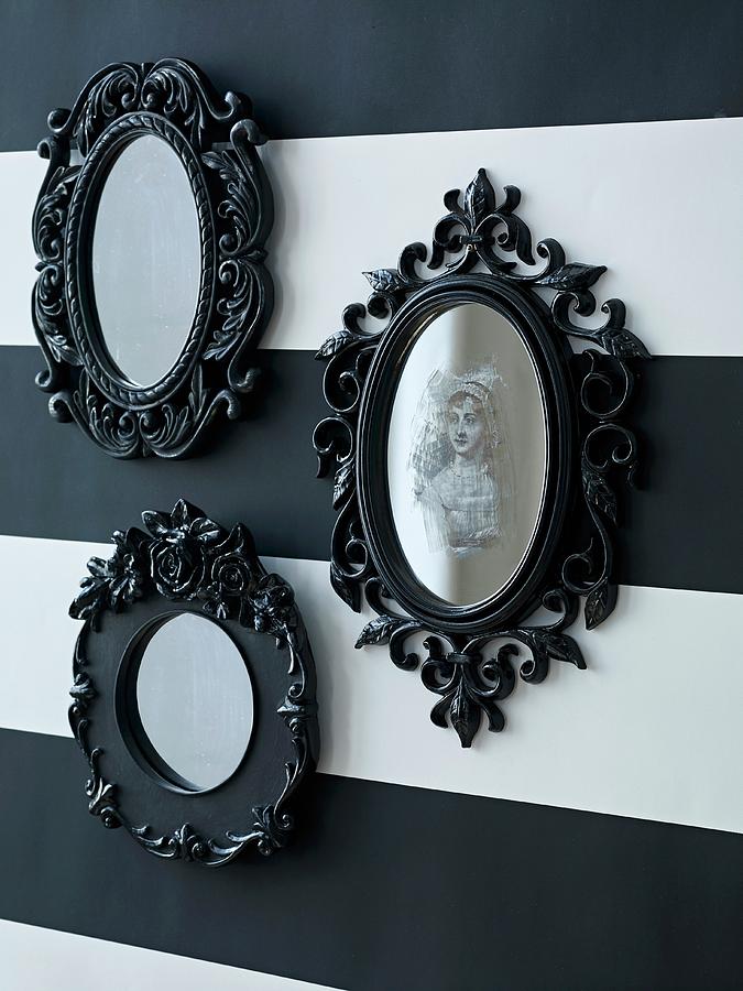Halloween Mirrors With Ornate Black Frames Photograph by Antonis Achilleos