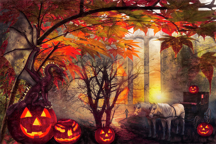 Halloween Night Digital Art by Debra and Dave Vanderlaan