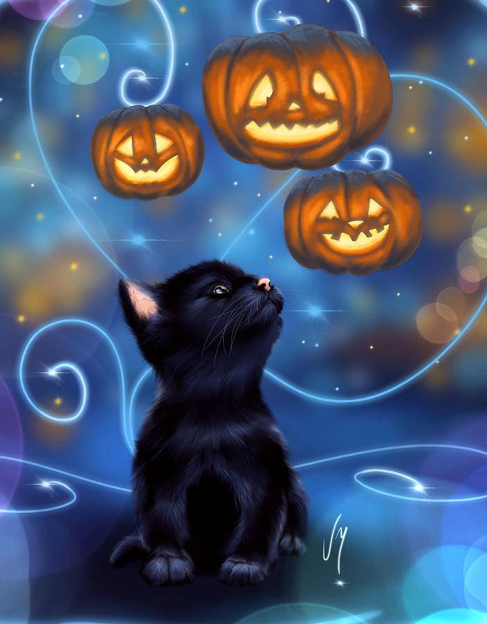 Halloween Painting - Halloween night by Veronica Minozzi
