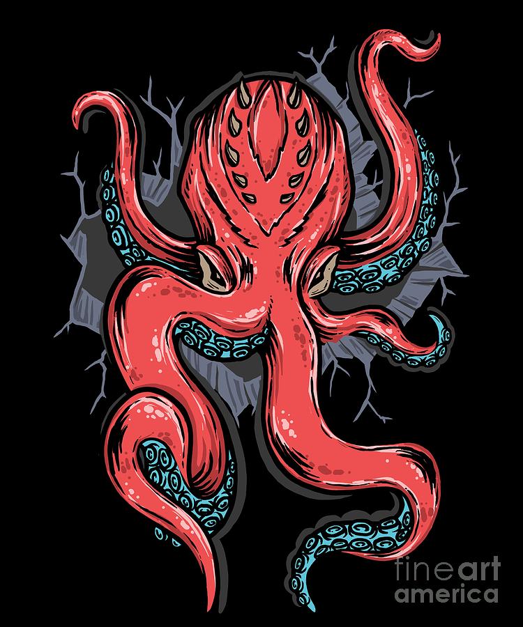 Halloween Octopus Sea Monster Costume Scary Squid Kraken Digital Art by ...