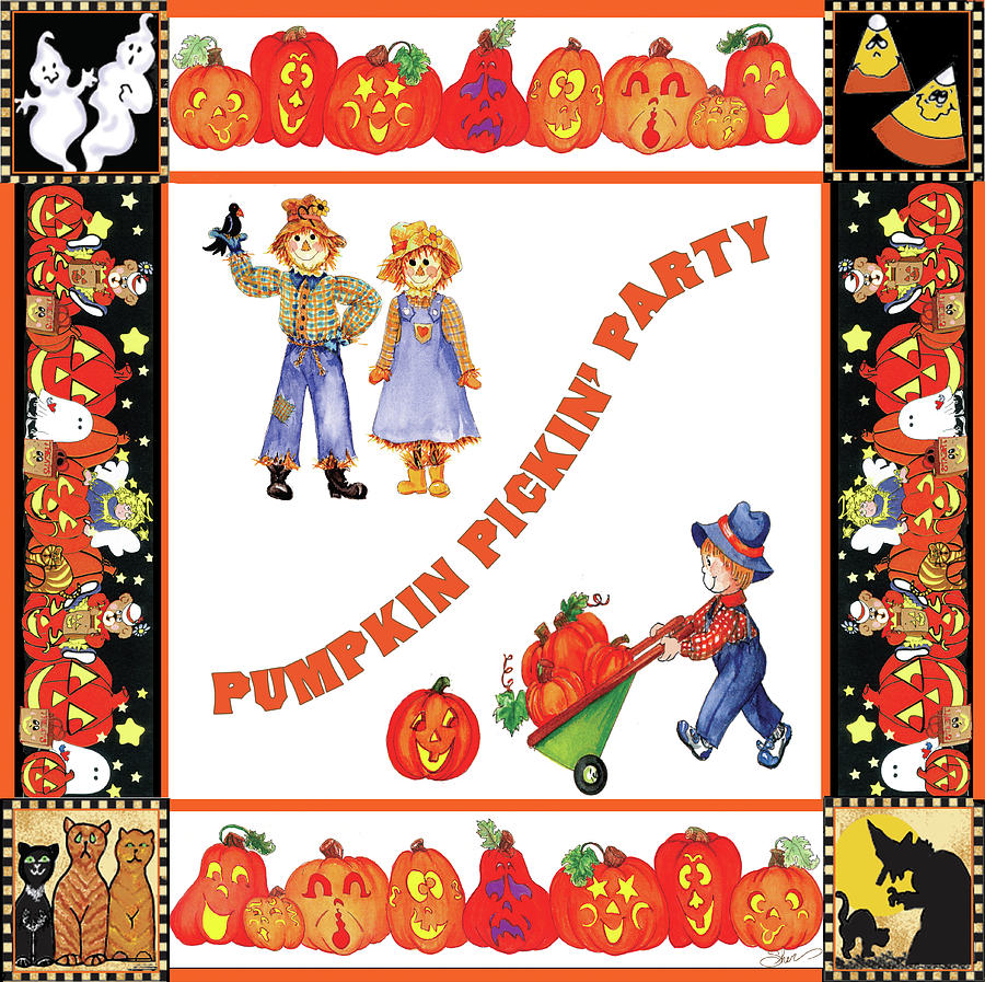 Holiday Mixed Media - Halloween Square by Sher Sester