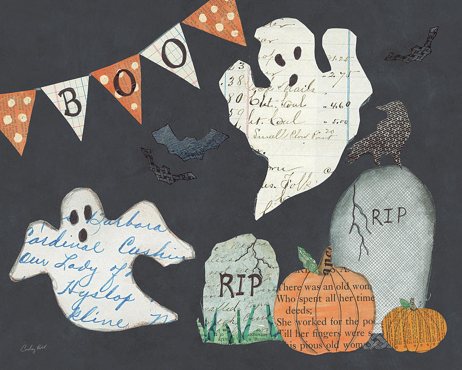 Flag Painting - Halloween Whimsy IIi by Courtney Prahl
