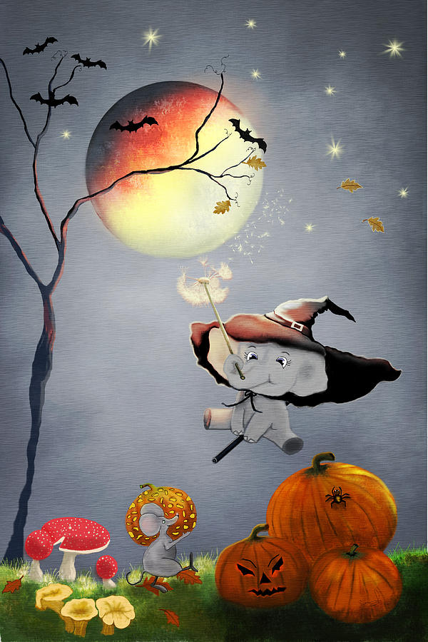 Halloween Wishes Painting by Sannel Larson