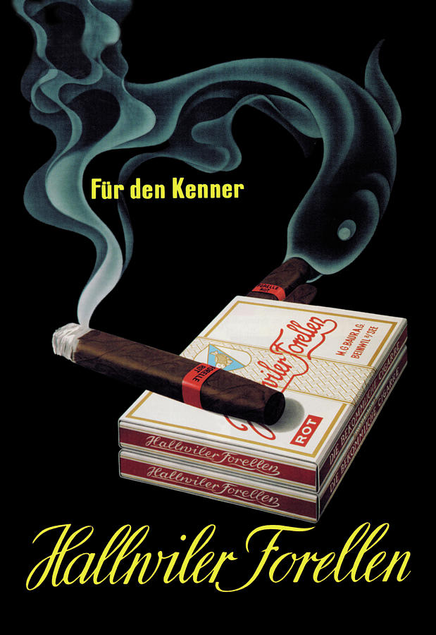 Hallwiler Forellen Cigars Painting By Fritz Meyer-Brunner | Pixels