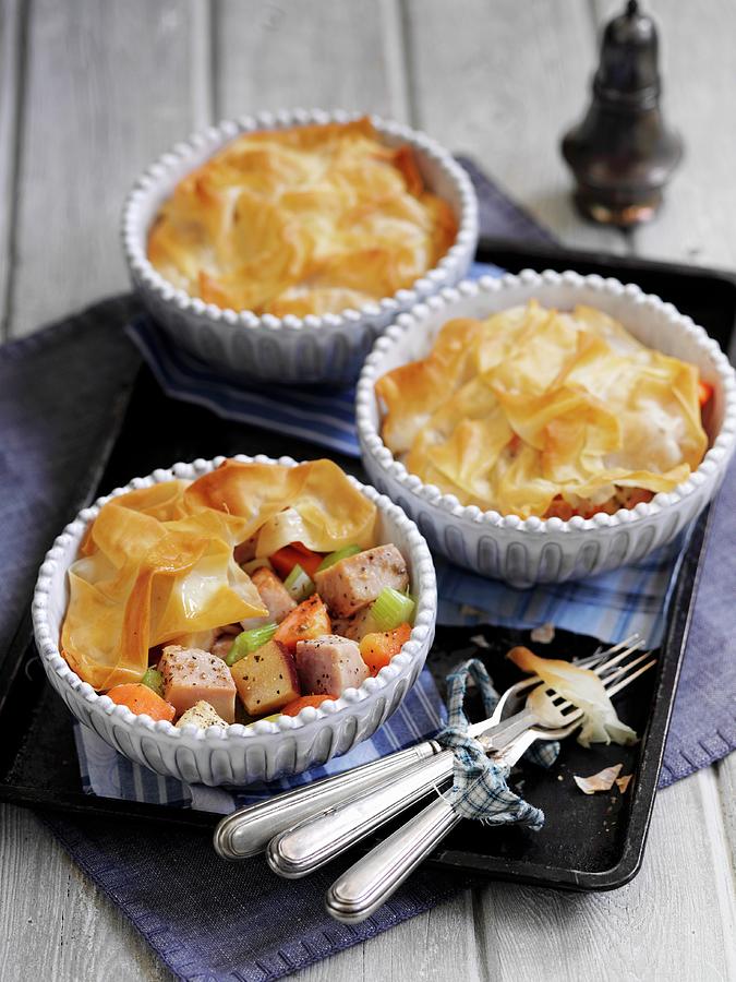 Ham And Vegetable Pies england Photograph by Gareth Morgans