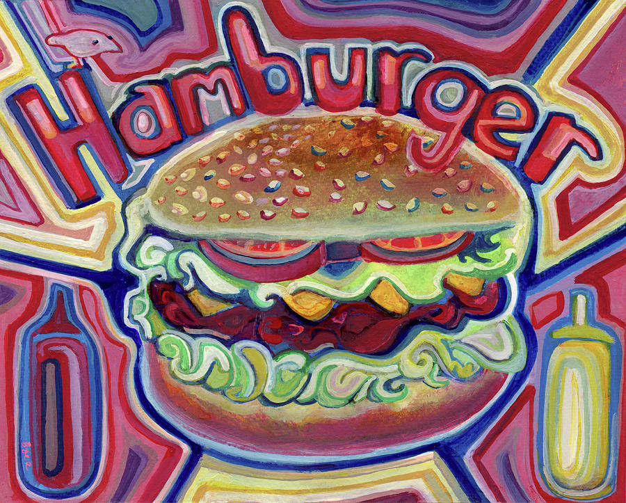 Tomato Painting - Hamburger by Josh Byer