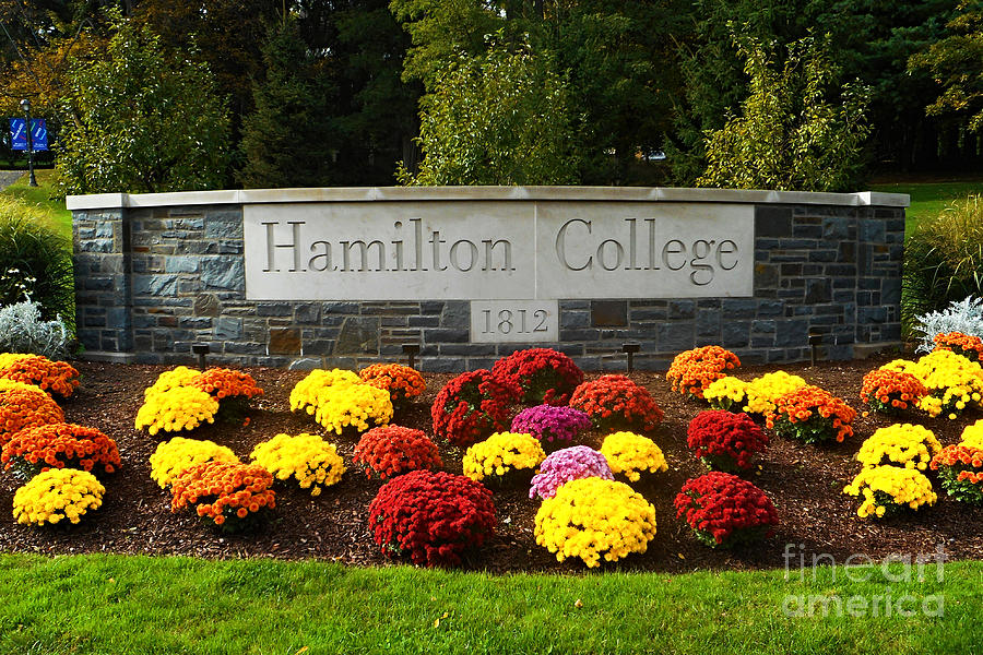 Hamilton College Welcome Sign Monument Clinton New York Photograph by Peter Ogden