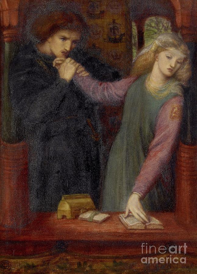 Hamlet And Ophelia, 1866 Watercolor Painting by Dante Gabriel Charles Rossetti